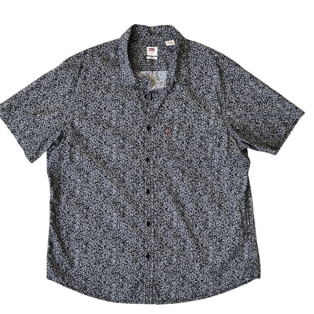 Levi's Men's XL Black Floral Short Sleeve Button-Up Shirt Casual